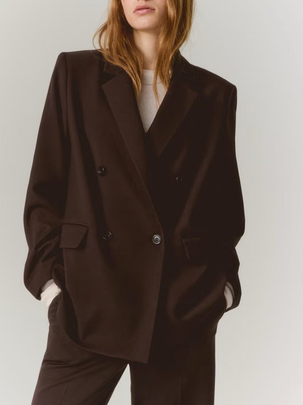 H&M Black Double-Breasted Tailored Oversized Blazer